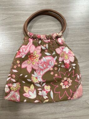 Y2K Mossimo brown and pink sequins floral cloth clutch